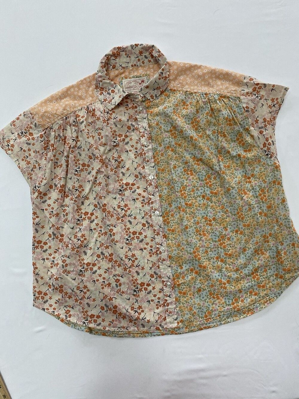 American Eagle Mixed Floral Button Front Shirt Small Cottagecore Whimsigoth